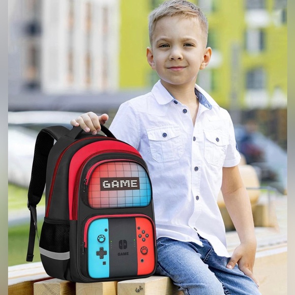 NWT Gamer Boys Backpack For Kids School 17″ - Picture 2 of 7